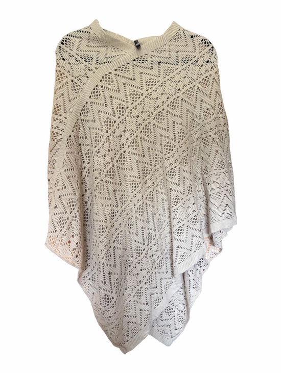 Britts Knits Sweaters - Britt’s Knits Openwork Cream Crochet Poncho - Stylish Layering Shrug